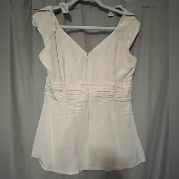 Nanette Lepore ivory silk fully lined top tulip sleeves dress blouse sz 8 - Picture 7 of 7